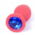 Силиконовая анальная пробка Boss Series - Jewellery Red Silicon PLUG Medium Blue M