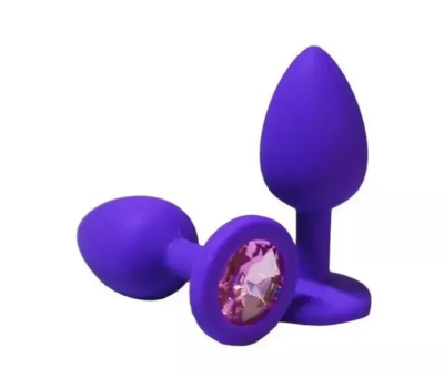 Силиконовая анальная пробка с кристаллом SKN KSIL-11S ( размер S )