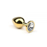 Анальная пробка со стразом, Gold Diamond, M