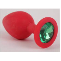 Анальная пробка, Red Silicone, Emerald M