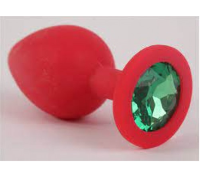 Анальная пробка, Red Silicone, Emerald M
