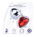 Металлическая анальная втулка “Heart” red, размер S