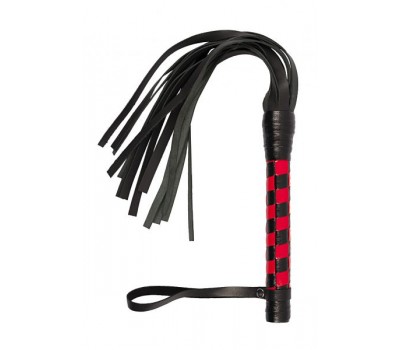 Флогер VIP Leather Flogger Black&Red, кожа