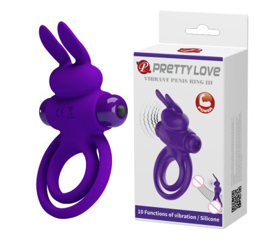 Эрекционное кольцо "Rabbit Ring", 10 режимов, фиолетовый