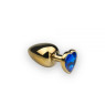 Анальная пробка,Gold Heart Sapphire, M