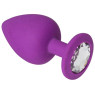 Анальная пробка, Purple Silicone Diamond, L