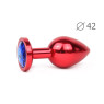 RED PLUG LARGE (втулка анальная), L 93 мм D 42 мм, вес 170г, цвет кристалла синий