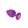 Анальная пробка, Purple Silicone Pink-Rhodolite, M