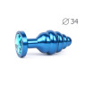 ВТУЛКА АНАЛЬНАЯ "BLUE PLUG MEDIUM" (синяя), L 80 мм D 34 мм, вес 90г, цвет кристалла голубой