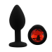 Силиконовая анальная пробка EGZO - Silicone Black Round Plug Red, size S