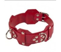 Ошейник VIP Leather Collar, RED кожа