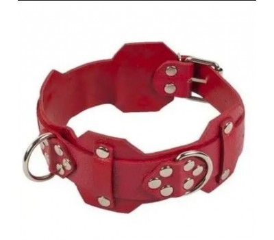 Ошейник VIP Leather Collar, RED кожа