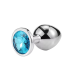 Металлическая анальная пробка Silver, blue, размер М