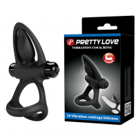 Эрекционное вибро кольцо Pretty Love - Vibration Cock Ring, 10 vibration functions Black