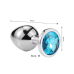 Металлическая анальная пробка Silver, blue, размер М
