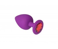Малая силиконовая анальная пробка Purple Silicone Ruby, S
