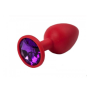 Анальная пробка, Red Silicone, Amethyst M