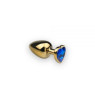 Анальная пробка,Gold Heart Sapphire, S