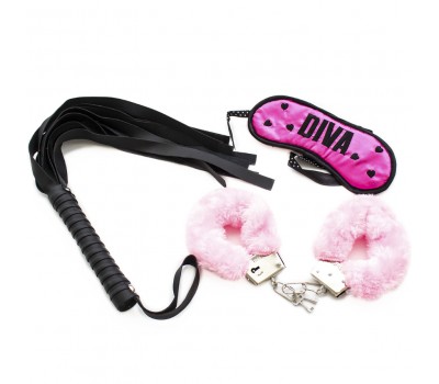 Набор для для БДСМ-сессии - Submissive DIVA, цвет: черно-розовый