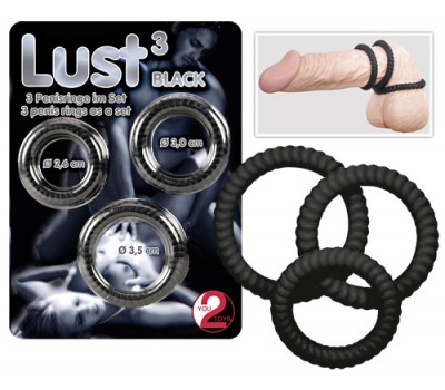 Набор эрекционных колец Lust цвет черный