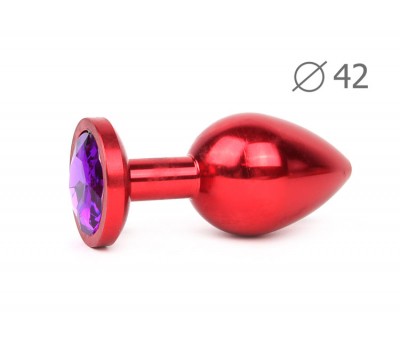 RED PLUG LARGE (втулка анальная), L 93 мм D 42 мм, вес 170г, цвет кристалла фиолетовый