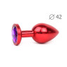 RED PLUG LARGE (втулка анальная), L 93 мм D 42 мм, вес 170г, цвет кристалла фиолетовый
