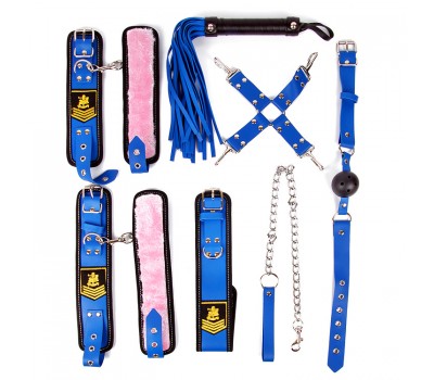 НАБОР (наручники, оковы, ошейник с поводком, кляп, плеть, фиксатор) + ПОДАРОК