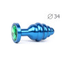 ВТУЛКА АНАЛЬНАЯ "BLUE PLUG MEDIUM" (синяя), L 80 мм D 34 мм, вес 90г, цвет кристалла зелёный