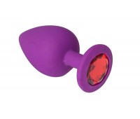 Малая силиконовая анальная пробка Purple Silicone Ruby, M