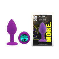 Силиконовая анальная пробка EGZO - Silicone Purple Round Plug Marine, size S