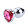 Металлическая анальная втулка “Heart” pink, размер S