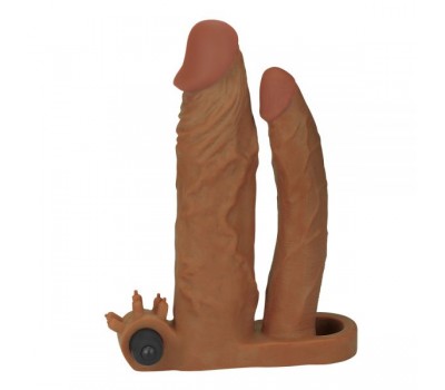 Насадка двойная Add 2" Vibrating Double Penis Sleeve, Brown