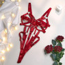 Эротический открытый боди с ремнями "Aisha", red M