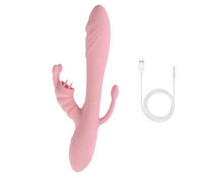 Вагинально- клиторальный вибратор "Eros vibrator", тройная стимуляция, 10 режимов
