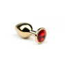 Анальная пробка с камнем Gold Ruby, M