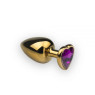 Анальная пробка,Gold Heart Amethyst, L