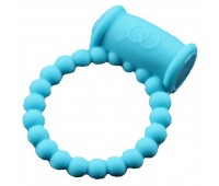 Эрекционное виброкольцо - Beads Ring голубой