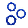 Набор эрекционных колец Beaded Cock Rings, Blue, без вибрации