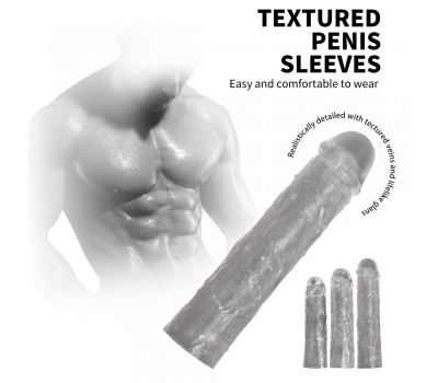 Набор насадок Textured Penis Sleeves 3 насадки в наборе цвет бесцветный