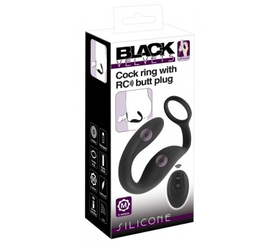 Вибратор простаты с эрекционным кольцом Cock ring with RC butt plug