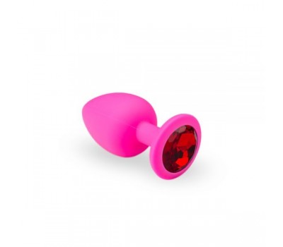 Силиконовая анальная пробка Pink Silicone Ruby, M