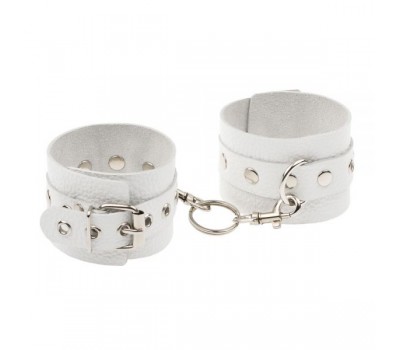 Наручники Leather Double Fix Hand Cuffs, White