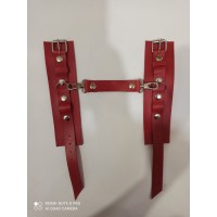 Премиум наручники из натуральной кожи Soft Skin BDSM Desire красный