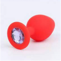Анальная пробка, Red Silicone, Dimond S