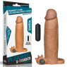 Увеличивающая насадка с вибрацией Add 3" Vibrating Penis Sleeve, Brown