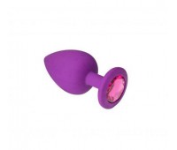 Анальная пробка, Purple Silicone Pink-Rhodolite, M
