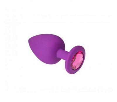Анальная пробка, Purple Silicone Pink-Rhodolite, M