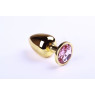 Анальная пробка,Gold Pink Topaz, L