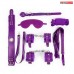 НАБОР (маска, кляп, плётка, ошейник, наручники, оковы, верёвка) цвет фиолетовый + ПОДАРОК