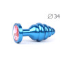 ВТУЛКА АНАЛЬНАЯ "BLUE PLUG MEDIUM" (синяя), L 80 мм D 34 мм, вес 90г, цвет кристалла розовый